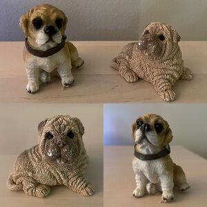 (2) Vintage Stone Critters Littles Puppy Dog Set (small)